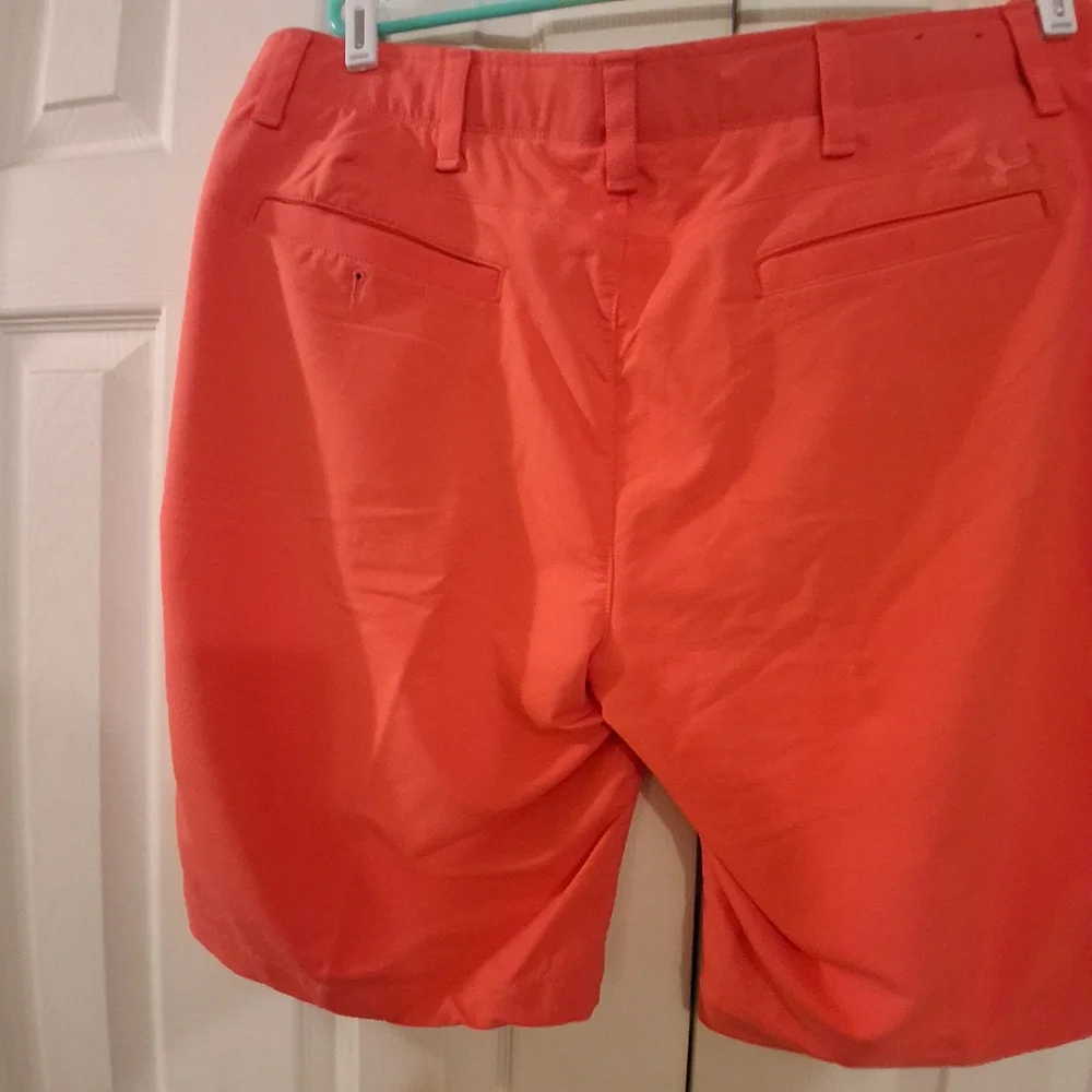Under Armour Men's Bright Coral Flat Front Golf Shorts